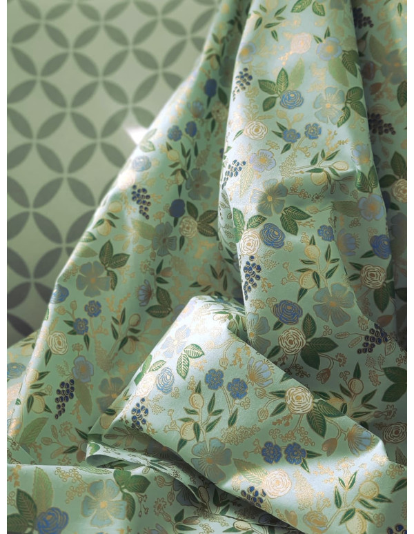 Cranberry tissu patchwork popeline coton orchard colette mint vert menthe cotton steel rifle paper metallic fabric RP1202-MI2M