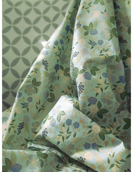 Cranberry tissu patchwork popeline coton orchard colette mint vert menthe cotton steel rifle paper metallic fabric RP1202-MI2M