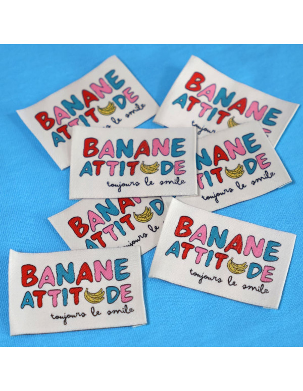 Cranberry, Etiquettes tissees a coudre Marmai patterns Lot de 6 etiquettes banane attitude