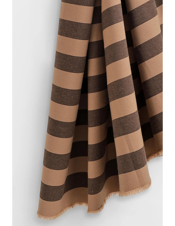 Cranberry tissu de coton stripes oat chocolate atelier brunette rayures marron