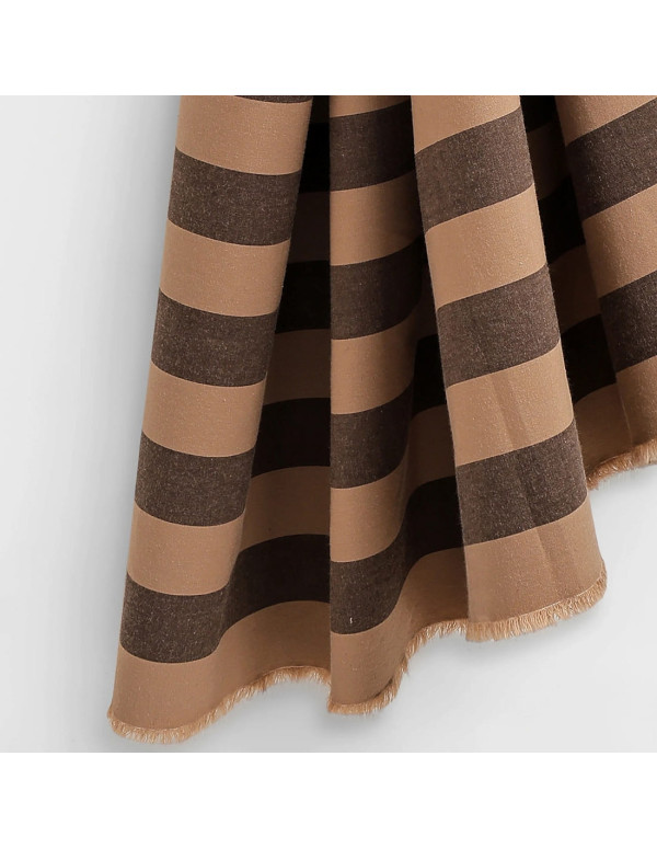 Cranberry tissu de coton stripes oat chocolate atelier brunette rayures marron