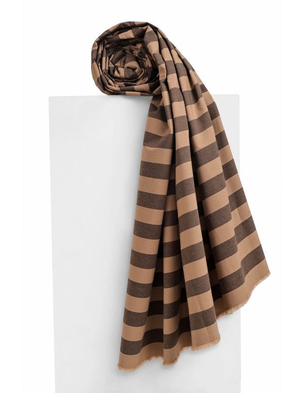 Cranberry tissu de coton stripes oat chocolate atelier brunette rayures marron