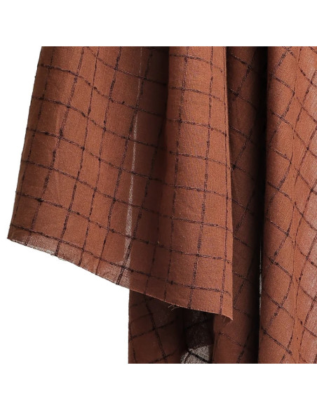 Cranberry, Tissu Coton Indien Tissé Havana Brown Atelier Brunette