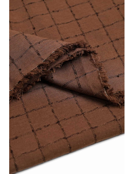 Cranberry, Tissu Coton Indien Tissé Havana Brown Atelier Brunette