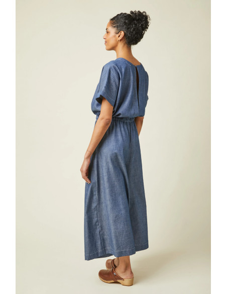 Cranberry chambray serge de coton soft denim blue souple bleu atelier brunette