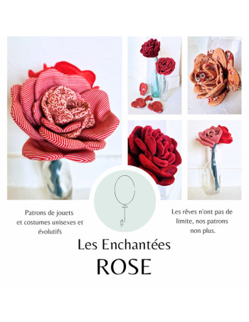 Cranberry, Patron pochette fleur Rose Les enchantees