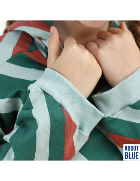 Bord côte de coton Cranberry, Vert d'eau