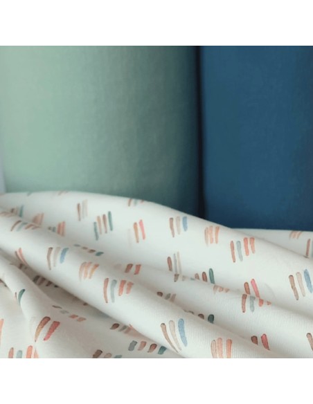 Bord côte de coton Cranberry, Vert d'eau