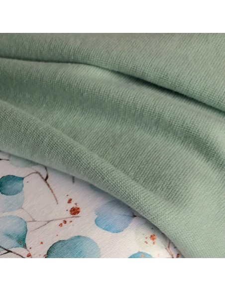 Bord côte de coton Cranberry, Vert d'eau