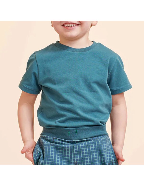 Bord côte de coton Cranberry, Vert canard