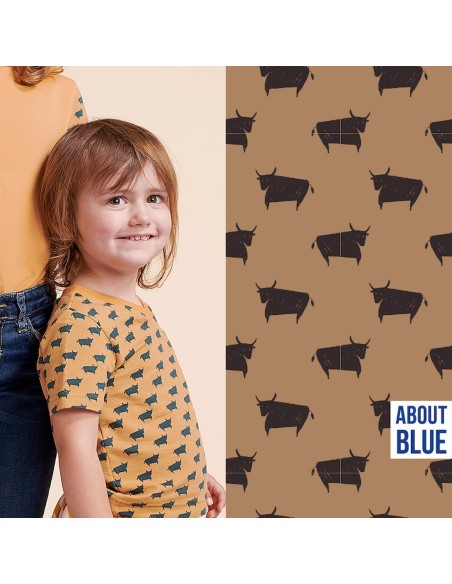 French Terry de coton Cranberry, Bull, marron pâle