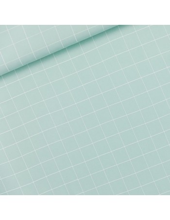 Toile de viscose Cranberry, Thin grid vert d'eau, See you at six 2