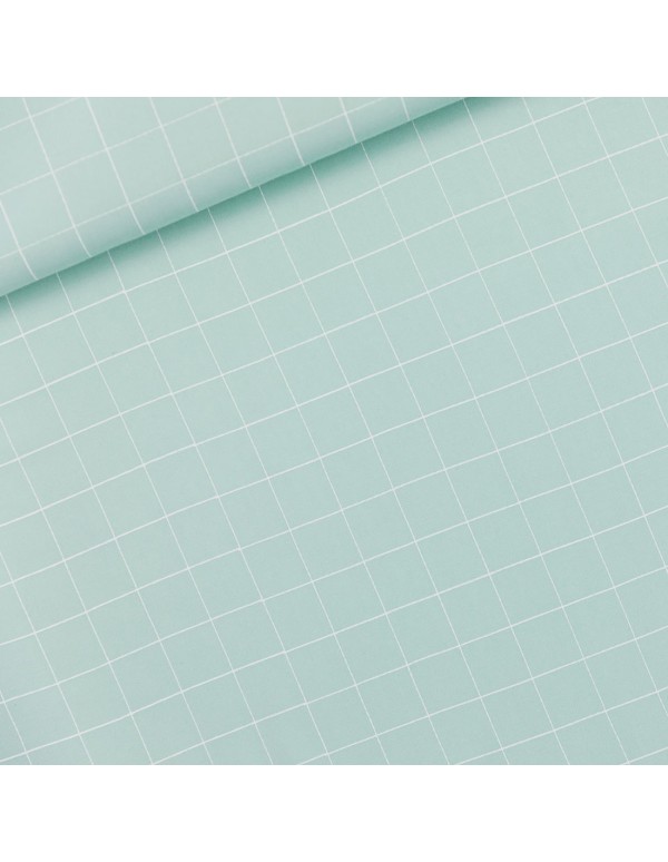 Toile de viscose Cranberry, Thin grid vert d'eau, See you at six