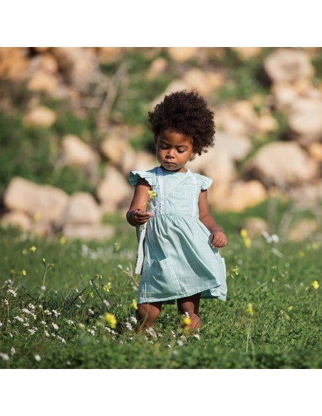 Toile de viscose Cranberry, Thin grid vert d'eau, See you at six