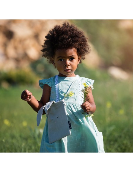 Toile de viscose Cranberry, Thin grid vert d'eau, See you at six