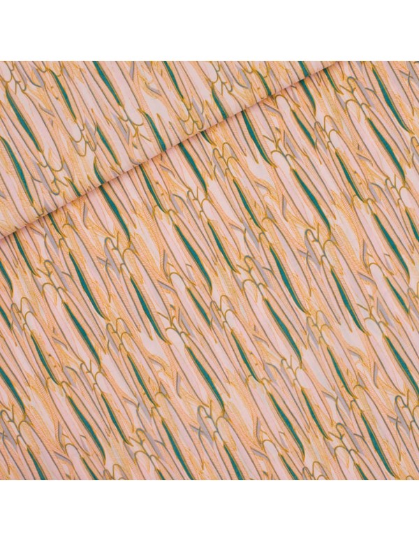 Toile de viscose Cranberry, Willow leaves, See you at six