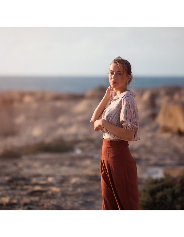 Toile de viscose Cranberry, Willow leaves, See you at six