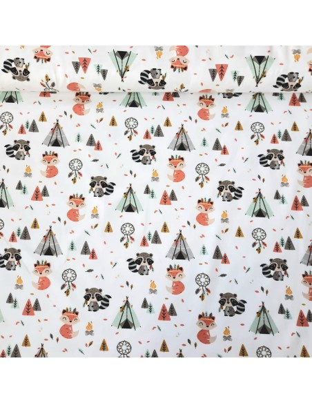Jersey de coton Cranberry, Tipis renards, Poppy Fabrics