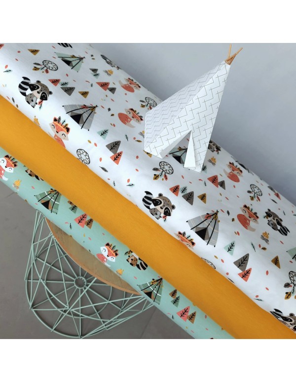 Jersey de coton Cranberry, Tipis renards, Poppy Fabrics