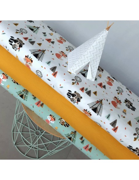 Jersey de coton Cranberry, Tipis renards, Poppy Fabrics