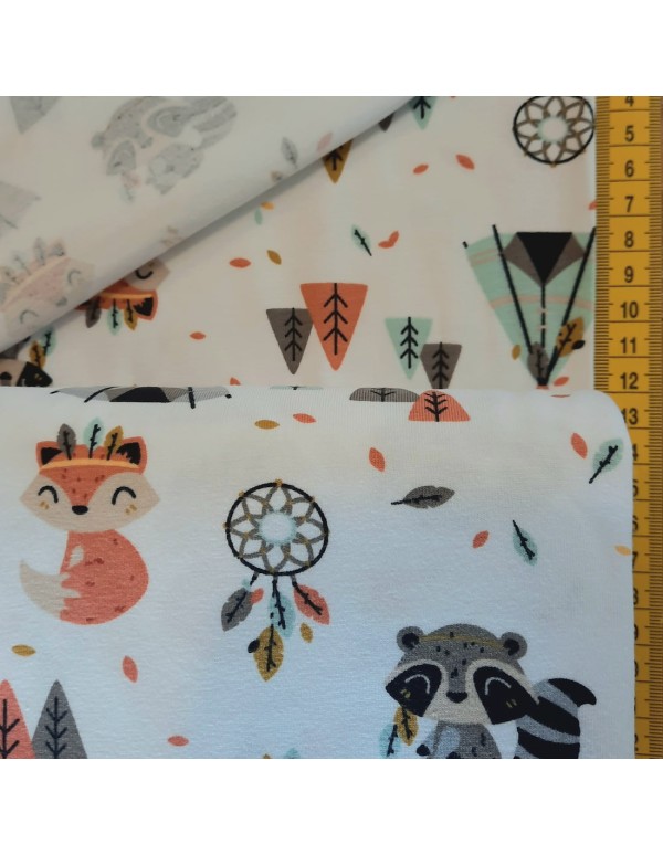 Jersey de coton Cranberry, Tipis renards, Poppy Fabrics
