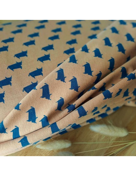 French Terry de coton Cranberry, Bull, marron pâle