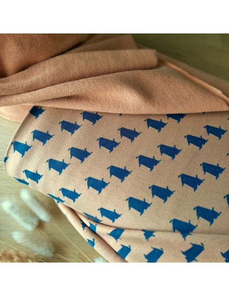 French Terry de coton Cranberry, Bull, marron pâle