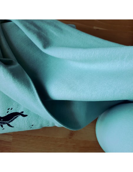 Bord côte de coton Cranberry, Vert d'eau