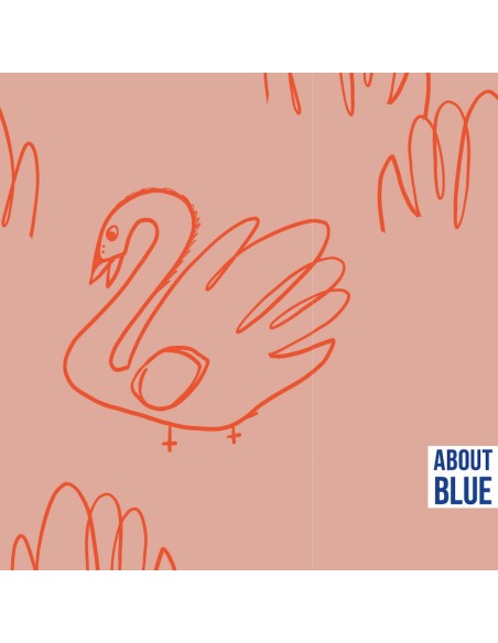 French Terry de coton Cranberry, Let me be a Swan