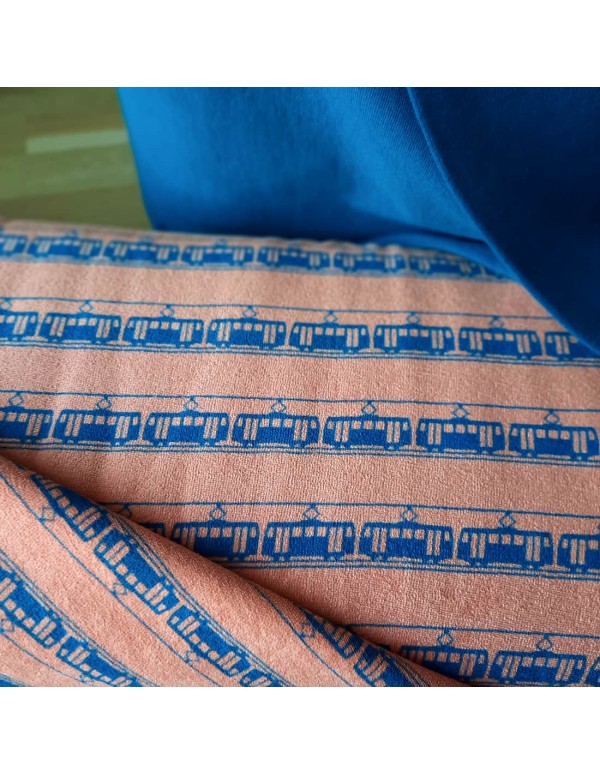 Jersey éponge de coton Cranberry, On Track, About Blue