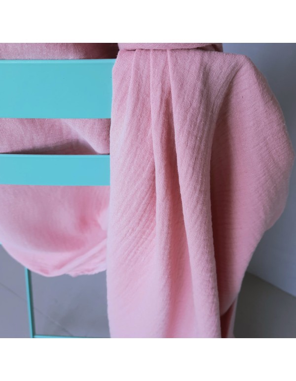 Double gaze de coton Cranberry, couleur rose poudré