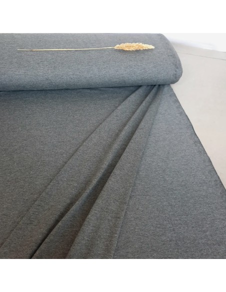 Jersey de coton bio Cranberry, Gris foncé, Gris chiné