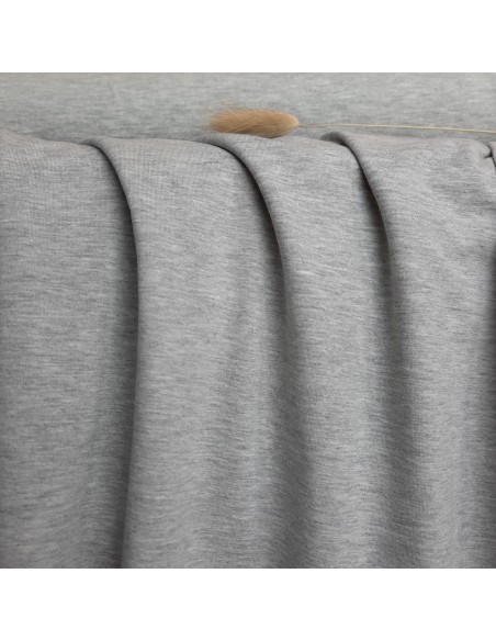 Jersey de coton bio Cranberry, Gris clair, Gris chiné