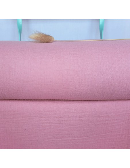 Double gaze de coton Cranberry, couleur rose poudré