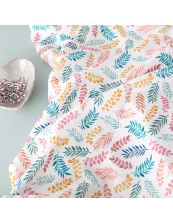 Toile de viscose Cranberry, Foliage, Lise Tailor
