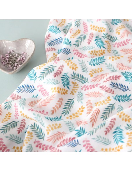 Toile de viscose Cranberry, Foliage, Lise Tailor