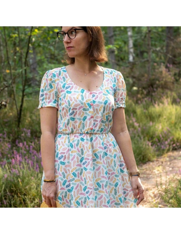 Toile de viscose Cranberry, Foliage, Lise Tailor