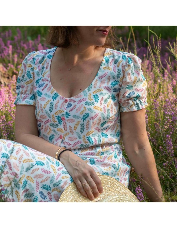 Toile de viscose Cranberry, Foliage, Lise Tailor