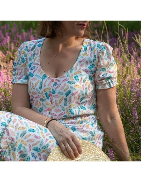 Toile de viscose Cranberry, Foliage, Lise Tailor