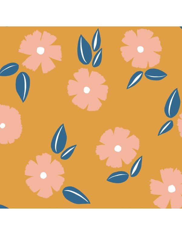 Toile de viscose Cranberry, Rosée estivale, Jaune moutarde, Lise Tailor