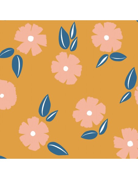 Toile de viscose Cranberry, Rosée estivale, Jaune moutarde, Lise Tailor