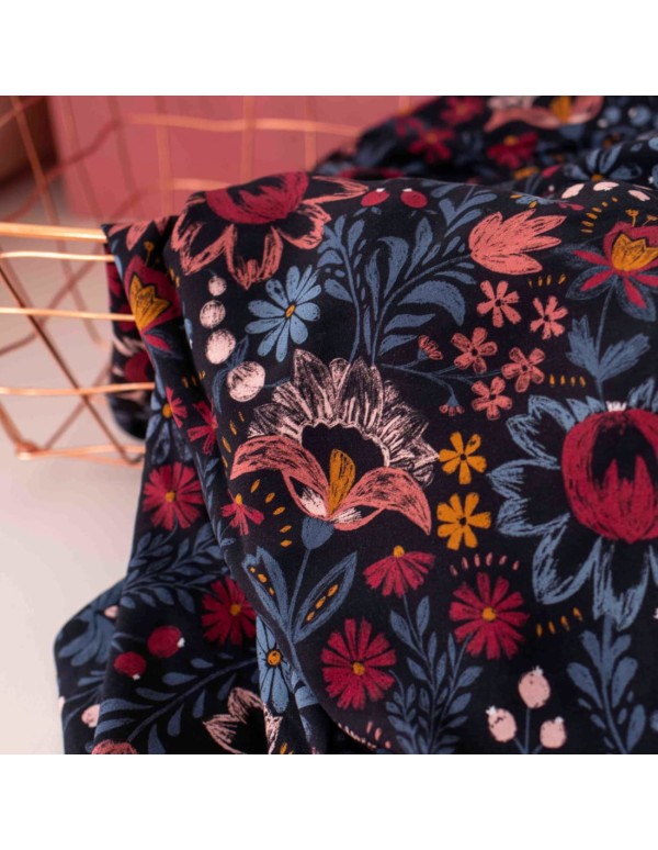 Toile de viscose Cranberry, Matriochka, Lise Tailor