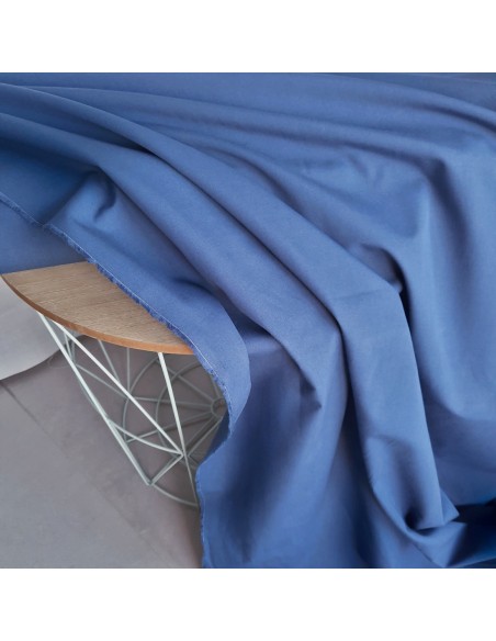 Popeline de coton, Cranberry, Bleu marine, Indigo