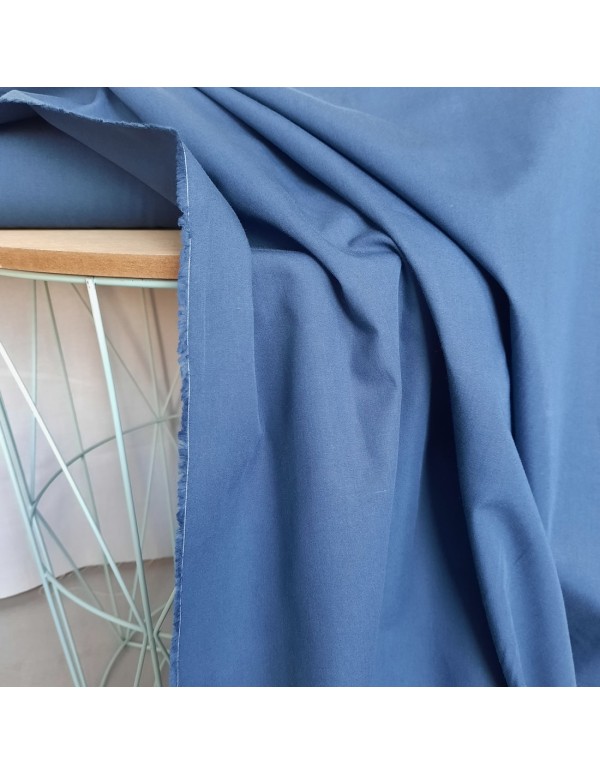 Popeline de coton, Cranberry, Bleu marine, Indigo