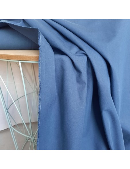 Popeline de coton, Cranberry, Bleu marine, Indigo