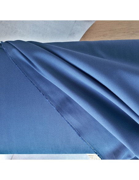 Popeline de coton, Cranberry, Bleu marine, Indigo