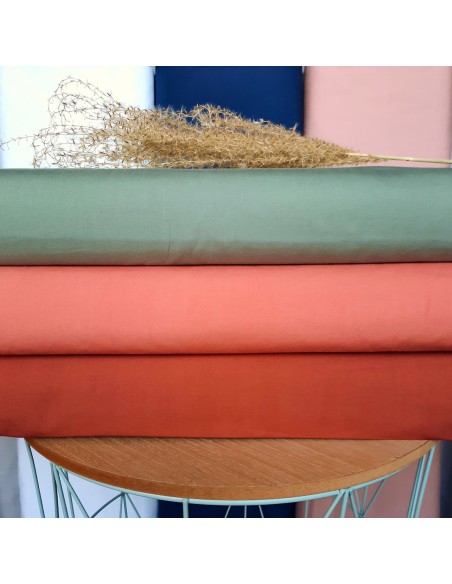 Popeline de coton, Cranberry, Blanc optique