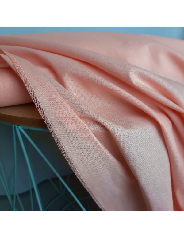 Popeline de coton biologique GOTS, Cranberry, Rose saumon