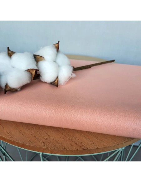 Popeline de coton biologique GOTS, Cranberry, Rose saumon