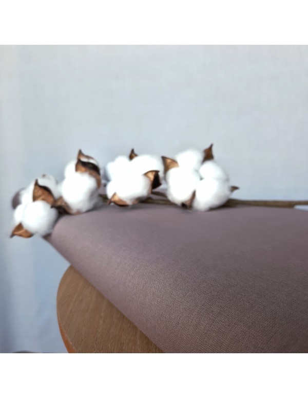 Popeline de coton biologique GOTS, Cranberry, Taupe